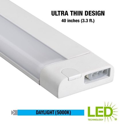 ETI 40 in. L White Plug-In LED Under Cabinet Light Strip 1050 lm 535091610